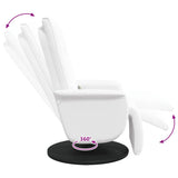 Fauteuil inclinable de massage repose-pieds blanc similicuir