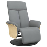 Fauteuil inclinable avec repose-pieds gris clair tissu