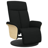 Fauteuil inclinable avec repose-pieds noir tissu