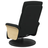 Fauteuil inclinable avec repose-pieds noir tissu