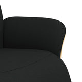Fauteuil inclinable avec repose-pieds noir tissu