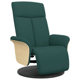 Fauteuil inclinable avec repose-pieds vert foncé tissu