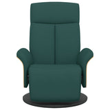 Fauteuil inclinable avec repose-pieds vert foncé tissu