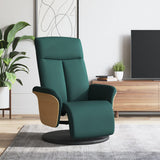 Fauteuil inclinable avec repose-pieds vert foncé tissu