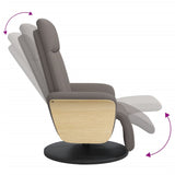 Fauteuil inclinable avec repose-pieds taupe tissu