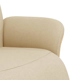 Fauteuil inclinable avec repose-pied crème tissu