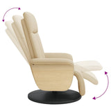 Fauteuil inclinable avec repose-pied crème tissu