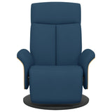 Fauteuil inclinable avec repose-pieds bleu tissu