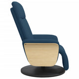 Fauteuil inclinable avec repose-pieds bleu tissu