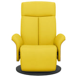 Fauteuil inclinable avec repose-pieds jaune clair tissu
