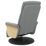 Fauteuil inclinable de massage et repose-pieds gris clair tissu