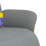 Fauteuil inclinable de massage et repose-pieds gris clair tissu