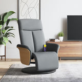Fauteuil inclinable de massage et repose-pieds gris clair tissu
