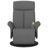 Fauteuil inclinable de massage et repose-pieds gris foncé tissu