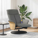 Fauteuil inclinable de massage et repose-pieds gris foncé tissu