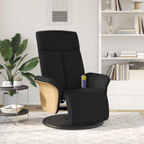 Fauteuil inclinable de massage avec repose-pieds noir tissu