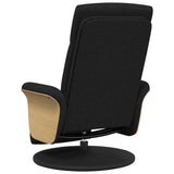 Fauteuil inclinable de massage avec repose-pieds noir tissu