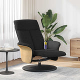 Fauteuil inclinable de massage avec repose-pieds noir tissu