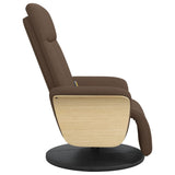 Fauteuil inclinable de massage avec repose-pieds marron tissu