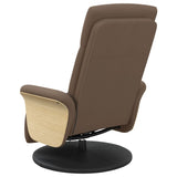 Fauteuil inclinable de massage avec repose-pieds marron tissu