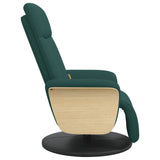 Fauteuil inclinable de massage et repose-pieds vert foncé tissu