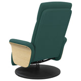 Fauteuil inclinable de massage et repose-pieds vert foncé tissu