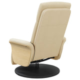 Fauteuil inclinable de massage avec repose-pieds crème tissu