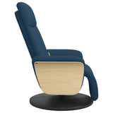 Fauteuil inclinable de massage avec repose-pieds bleu tissu