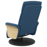 Fauteuil inclinable de massage avec repose-pieds bleu tissu