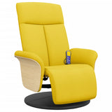 Fauteuil inclinable de massage repose-pieds jaune clair tissu