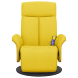 Fauteuil inclinable de massage repose-pieds jaune clair tissu