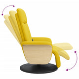 Fauteuil inclinable de massage repose-pieds jaune clair tissu