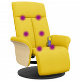 Fauteuil inclinable de massage repose-pieds jaune clair tissu