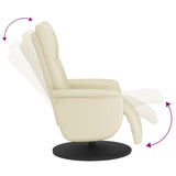 Fauteuil inclinable avec repose-pieds crème similicuir