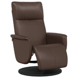 Fauteuil inclinable avec repose-pieds marron similicuir