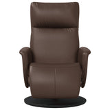 Fauteuil inclinable avec repose-pieds marron similicuir
