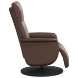 Fauteuil inclinable avec repose-pieds marron similicuir