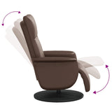 Fauteuil inclinable avec repose-pieds marron similicuir