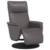 Fauteuil inclinable avec repose-pieds gris similicuir