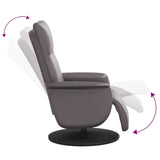 Fauteuil inclinable avec repose-pieds gris similicuir