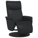 Fauteuil inclinable avec repose-pieds noir similicuir
