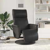 Fauteuil inclinable avec repose-pieds noir similicuir