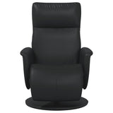 Fauteuil inclinable avec repose-pieds noir similicuir