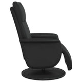 Fauteuil inclinable avec repose-pieds noir similicuir