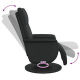 Fauteuil inclinable avec repose-pieds noir similicuir