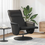 Fauteuil inclinable avec repose-pieds noir similicuir