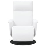 Fauteuil inclinable avec repose-pieds blanc similicuir