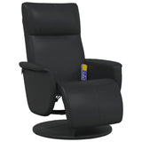 Fauteuil inclinable de massage repose-pieds noir similicuir