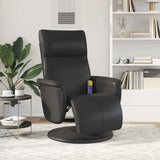 Fauteuil inclinable de massage repose-pieds noir similicuir