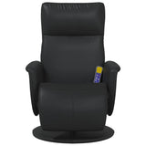 Fauteuil inclinable de massage repose-pieds noir similicuir